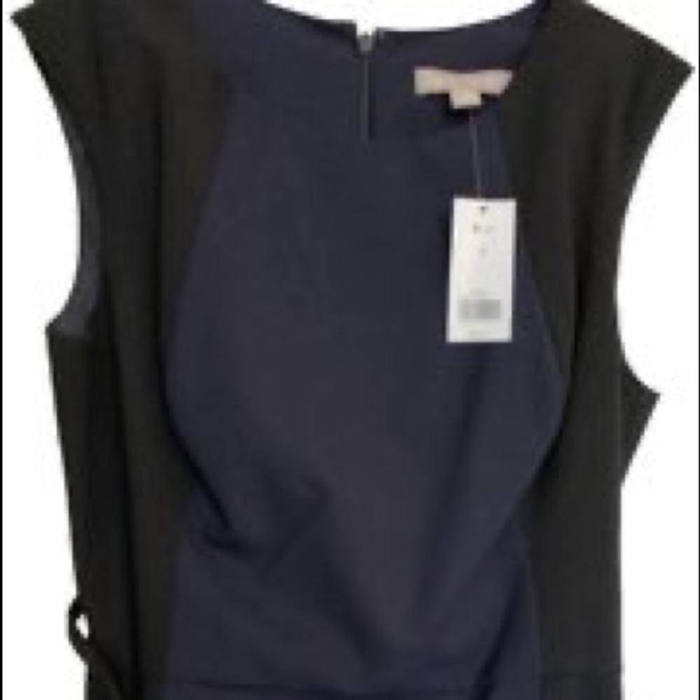 NWT Navy & Black Banana Republic Belted Sheath Dress, 4 - Picture 14 of 15
